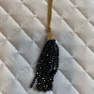 JCREW BLACK TASSLE NECKLACE